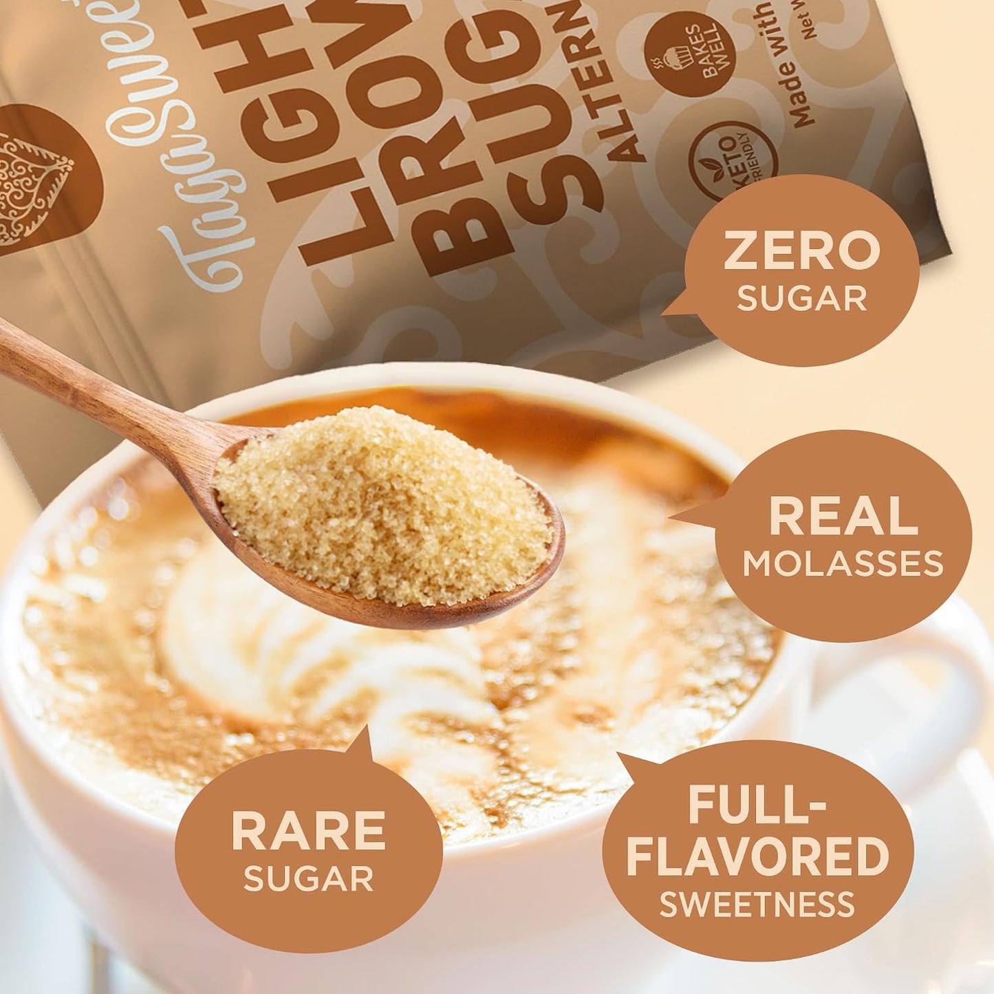 TagaSweet® Light Brown Sugar Alternative (1 lbs / 16 oz / 453.6 g)