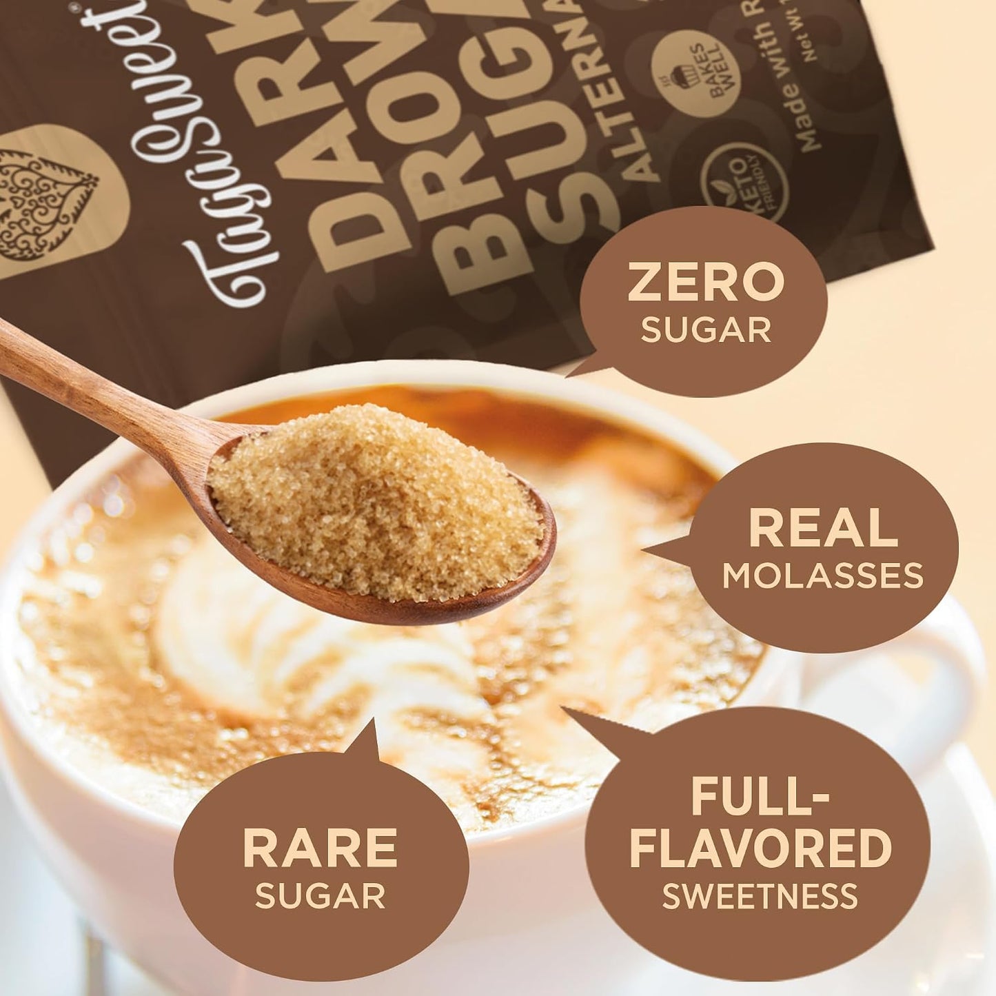 TagaSweet® Dark Brown Sugar Alternative (1 lbs / 16 oz / 453.6 g)
