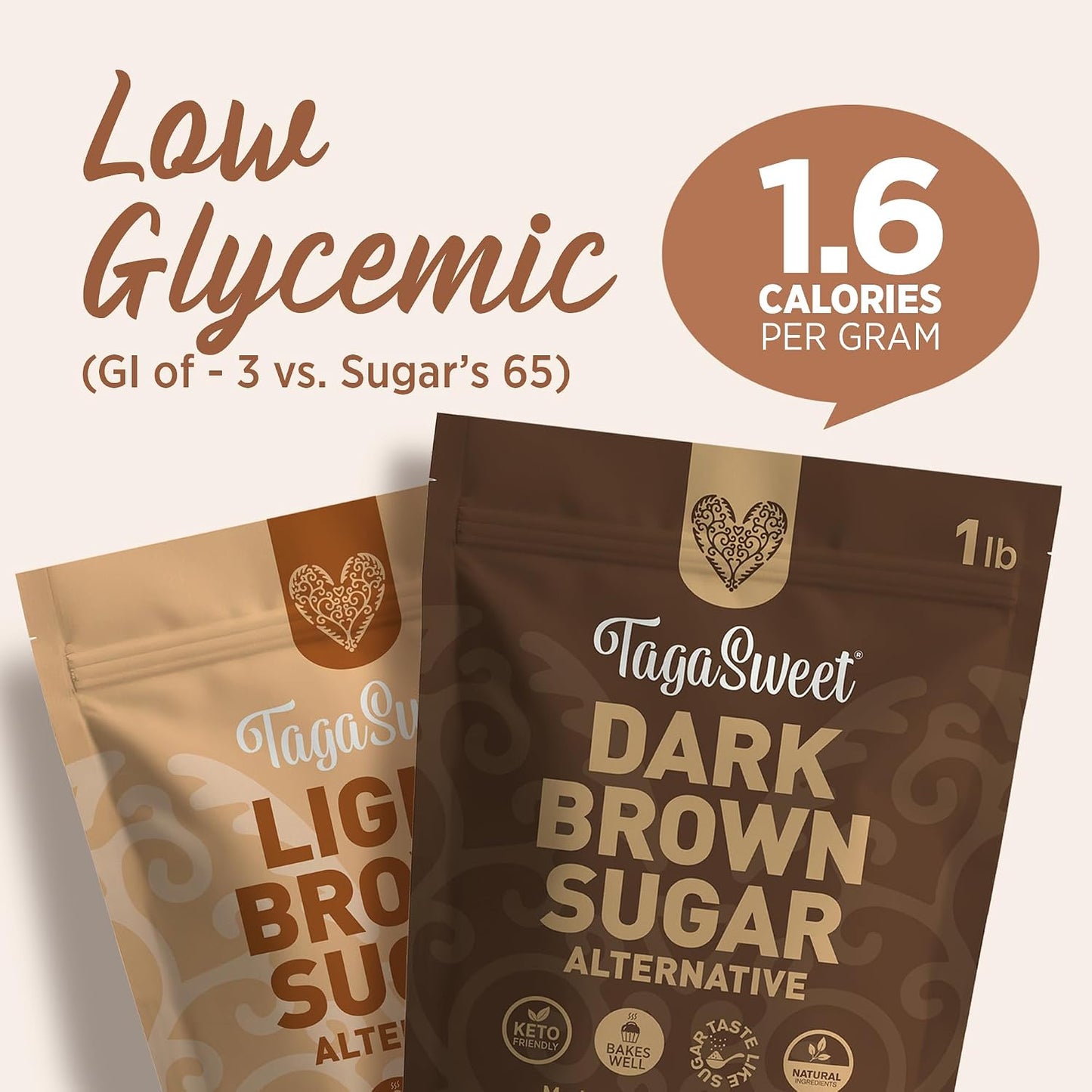 TagaSweet® Dark Brown Sugar Alternative (1 lbs / 16 oz / 453.6 g)