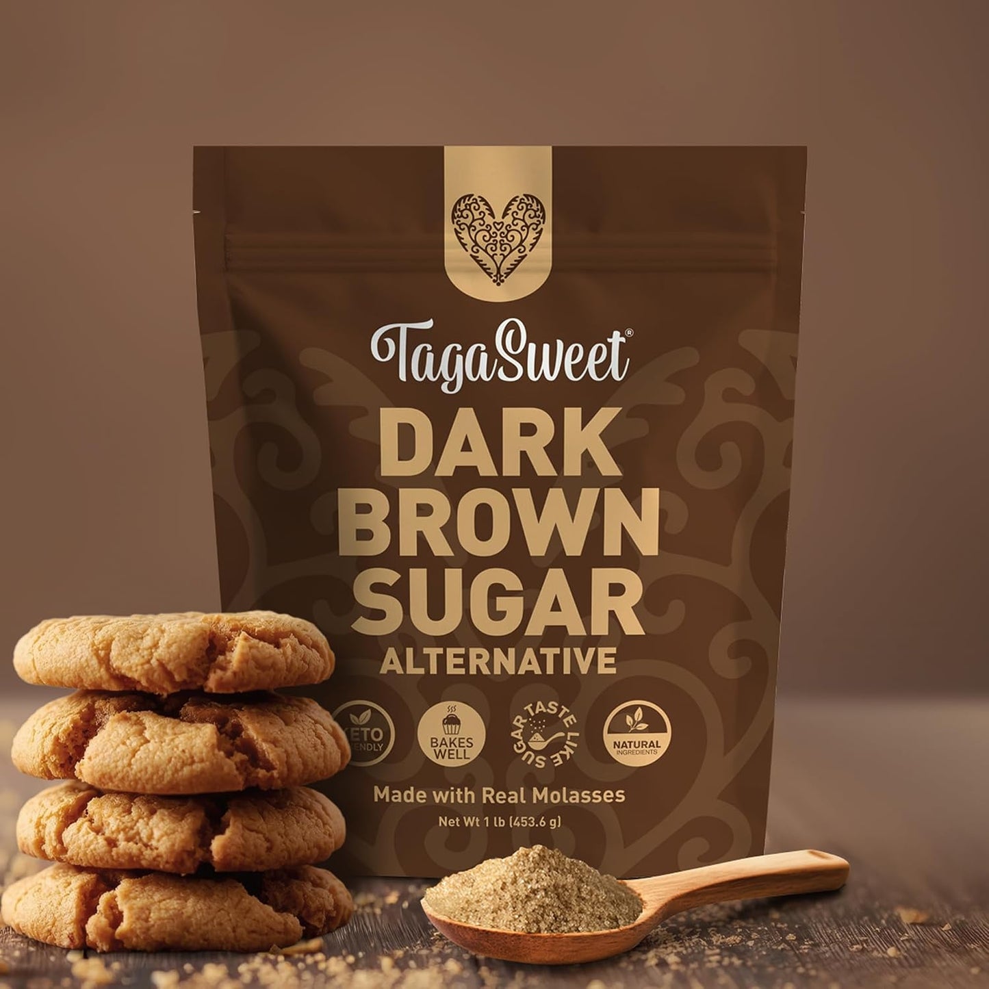 TagaSweet® Dark Brown Sugar Alternative (1 lbs / 16 oz / 453.6 g)