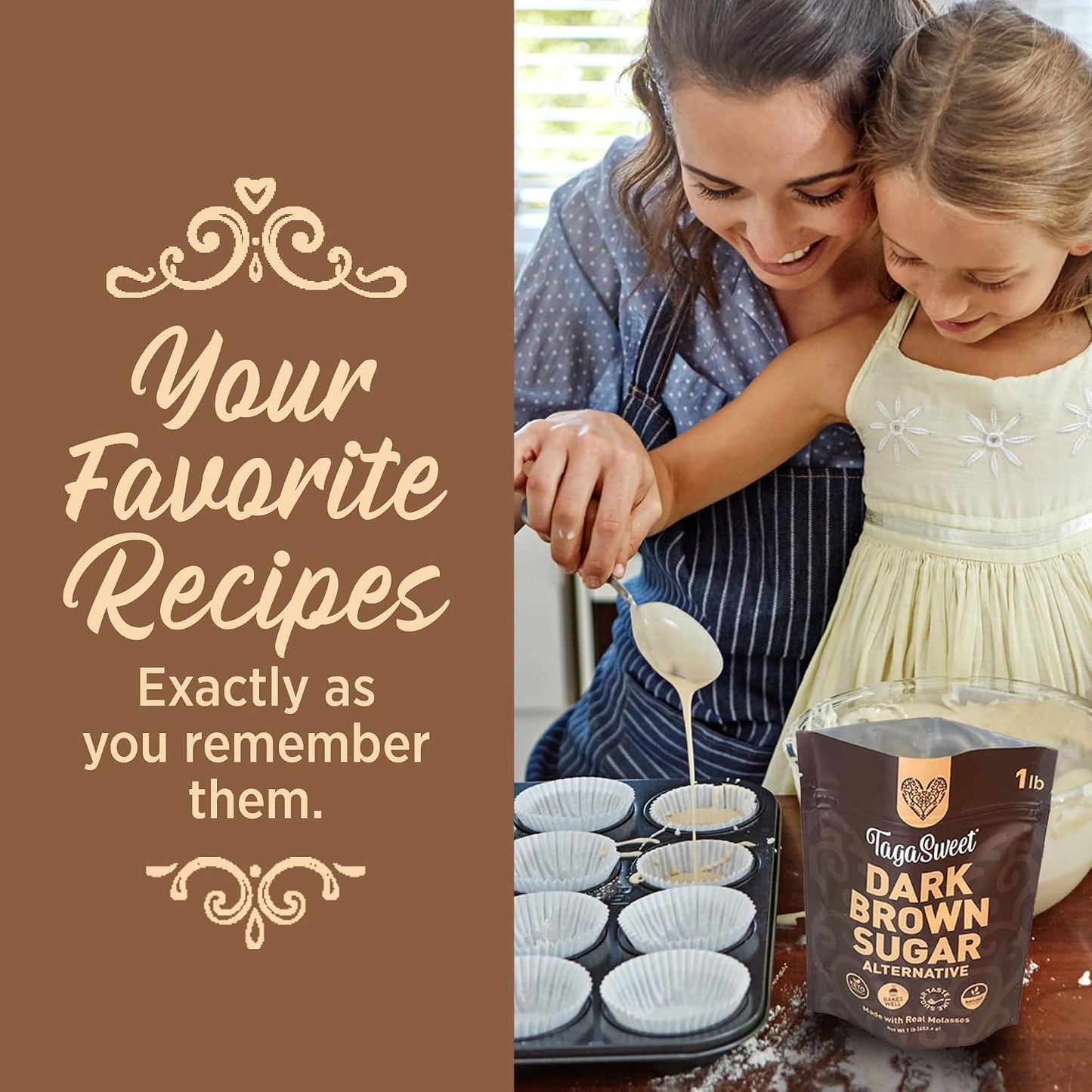 TagaSweet® Dark Brown Sugar Alternative (1 lbs / 16 oz / 453.6 g)