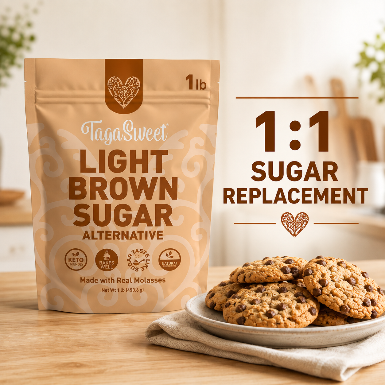 TagaSweet® Light Brown Sugar Alternative (1 lbs / 16 oz / 453.6 g)