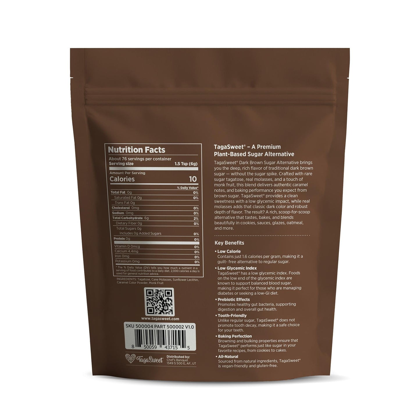 TagaSweet® Dark Brown Sugar Alternative (1 lbs / 16 oz / 453.6 g)